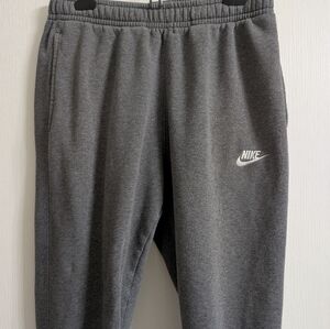 Nike Gray Fleece Sweatpants with White Logo